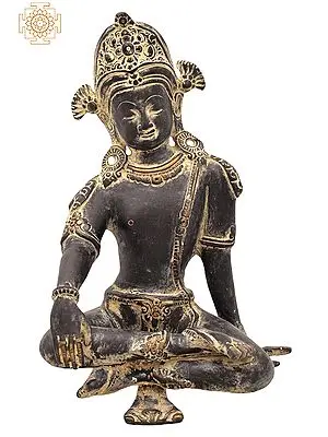 9" Seated Indra, A Vedic Deity in Brass | Handmade | Made In India