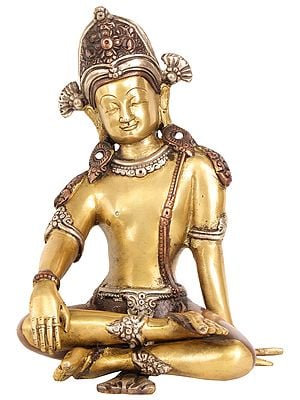9" Seated Indra, A Vedic Deity in Brass | Handmade | Made In India