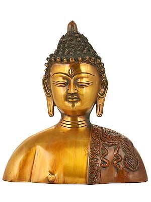 7" Buddha Bust In Brass | Handmade | Made In India