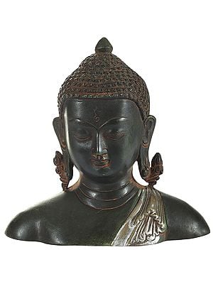 4" The Buddha Bust - Tibetan Buddhist In Brass | Handmade | Made In India