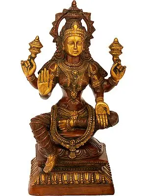 28" Large Size Four-Armed Blessing Lakshmi In Brass | Handmade | Made In India