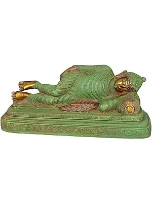 4" Mahaparinirvana Buddha In Brass | Handmade | Made In India