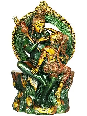 12" Shiva Parvati In Brass | Handmade | Made In India