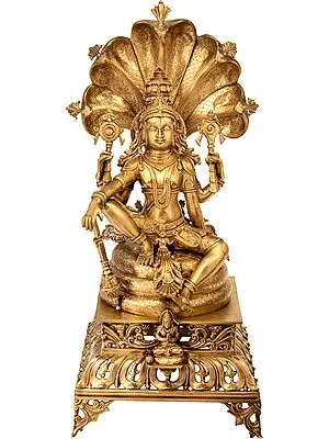 Superfine Lord Vishnu Seated on Sheshnaag (Large Size)