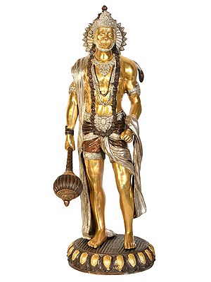 23" Lord Hanuman In Brass | Handmade | Made In India