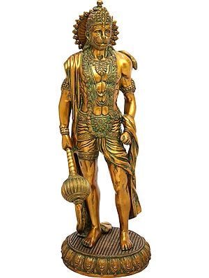 23" Lord Hanuman In Brass | Handmade | Made In India