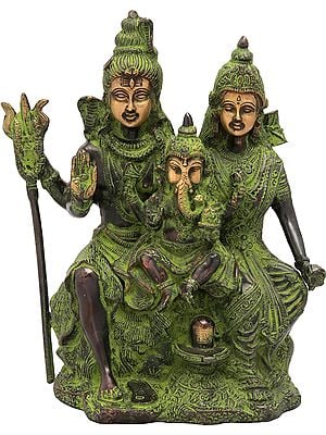 11" Shiva Family (Shiva Parivar) In Brass | Handmade | Made In India