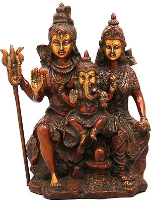 11" Shiva Family (Shiva Parivar) In Brass | Handmade | Made In India