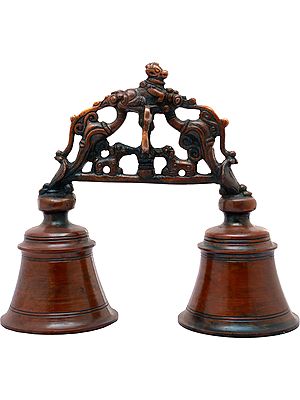 7" Twin Nandi Bells in Brass | Handmade | Made in India