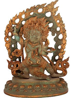12" Vajrapani in the Warrior Pose In Brass | Handmade | Made In India