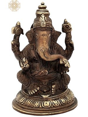 5" Hindu Success God Ganesha In Brass | Handmade | Made In India