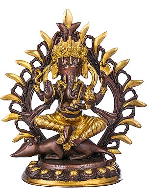 11" Nepalese form of Ganesha In Brass | Handmade | Made In India