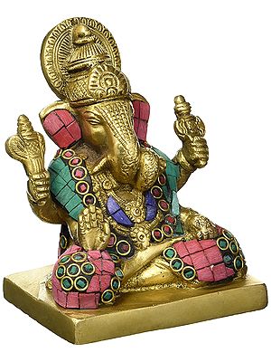 Seated Ganesha, His Crown Towering Atop His Head