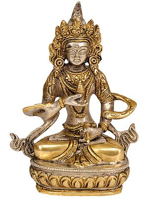 5" Vajrasattva, Deeply Meditative the Composure of Countenance | Handmade Brass Statue | Made In India