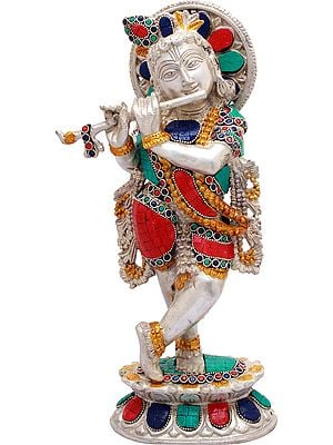 13" Shri Krishna In Brass | Handmade | Made In India