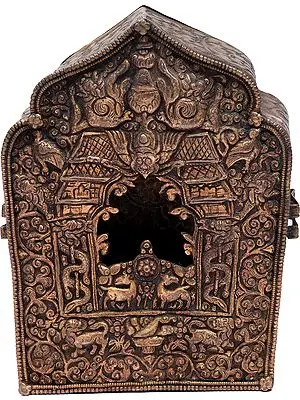 Tibetan Buddhist Gau Box from Nepal (Portable Shrine)