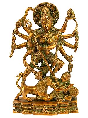 Mahisasur Mardini Durga Brass Statue