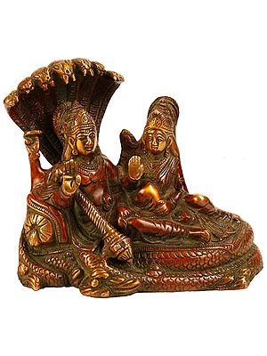 Vishnu and Lakshmi Avatar with Sheshnag Brass Statue