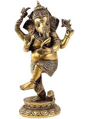Dancing Ganesh Brass Statue