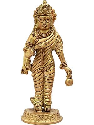 9" Goddess Parvati as brahmacharini In Brass | Handmade | Made In India