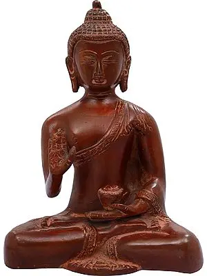 7" Blessing Buddha (Tibetan Buddhist Deity) In Brass | Handmade | Made In India