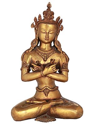 Tibetan Buddhist Primordial Buddha Vajradhara in Vajra-Humkara Mudra -  Made in Nepal