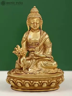 3" Small Copper Medicine Buddha Sculpture