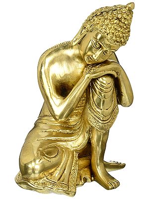 Thinking Buddha Statue - Tibetan Buddhist Deity In Brass | Handmade | Made In India