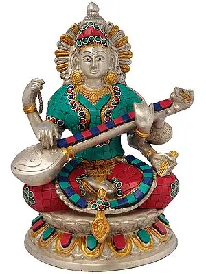 Goddess Saraswati Seated on Lotus