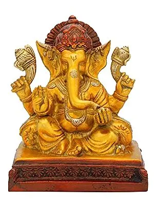 Ganesha with Couch Brass Statue