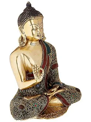 Gautam Buddha in Vitark Mudra - Tibetan Buddhist Deity  (Preaching)