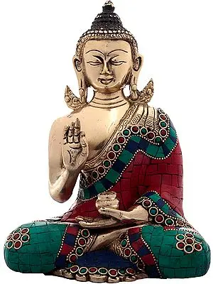 Gautam Buddha in Vitark Mudra - Tibetan Buddhist Deity  (Preaching)