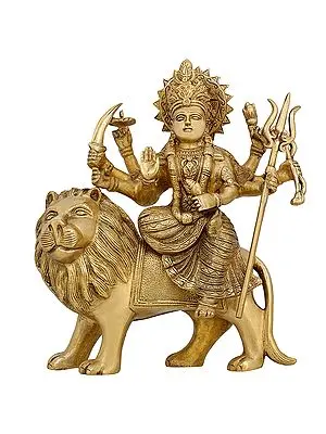 Ashtabhuja Durga On Her Leonine Steed