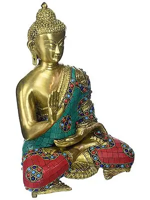 Gautam Buddha in Abhaya Mudra - Tibetan Buddhist Deity (Preaching)
