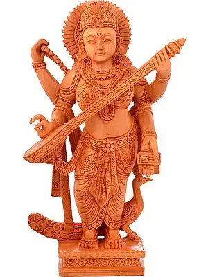 Goddess Saraswati with Peacock