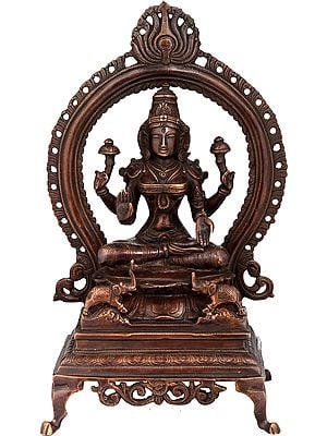 12" Goddess Lakshmi in Abhaya Mudra In Brass | Handmade | Made In India