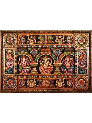 Triple Ganesha Panel