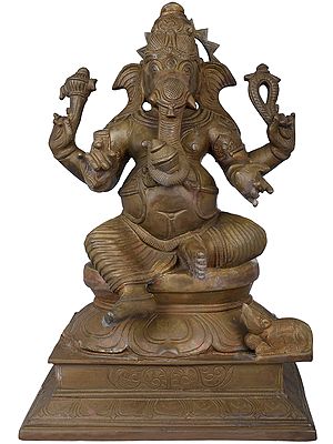 12" Ekadanta Ganesha In Brass | Handmade | Made In India