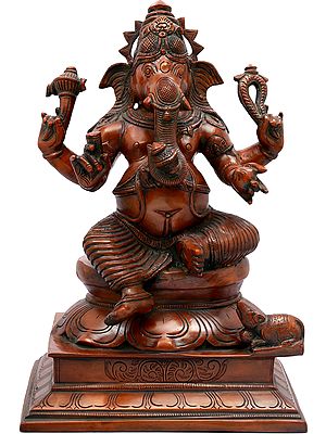 12" Ekadanta Ganesha In Brass | Handmade | Made In India