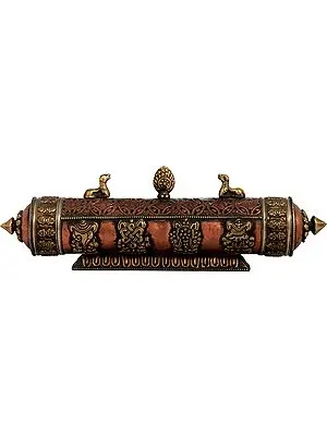 Tibetan Buddhist Incense Burner From Nepal with auspicious Symbols