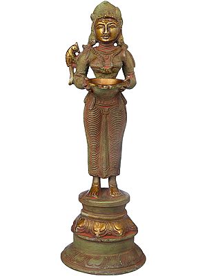 10" Deepalakshmi in Brass | Handmade | Made in India