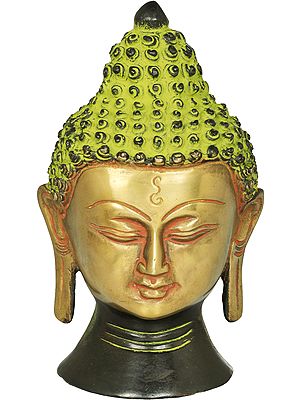5" Lord Buddha Head In Brass | Handmade | Made In India