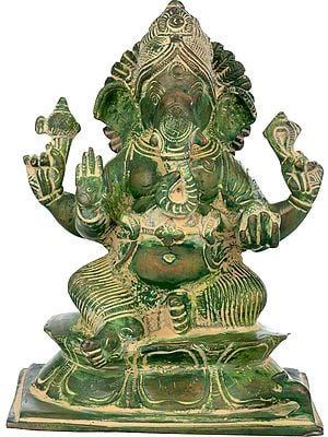 7" Lord Ganesha Granting Abhaya to Devotees In Brass | Handmade | Made In India