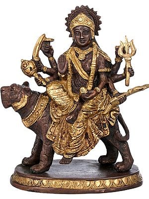 8" Maa Durga In Brass | Handmade | Made In India