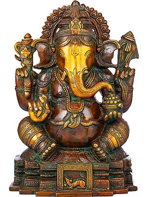 11" Ekadanta Ganesha In Brass | Handmade | Made In India