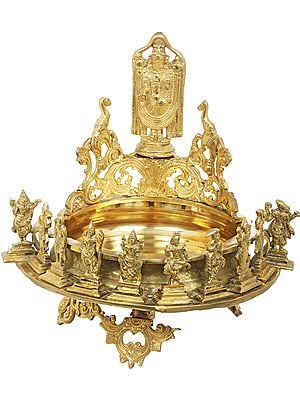 18" Tirupati Balaji Urli With Ten Incarnations Of Lord Vishnu In Brass | Handmade | Made In India