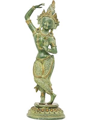 21" Tibetan Buddhist Maya Devi In Brass | Handmade | Made In India