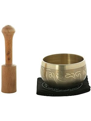 Tibetan Buddhist Small Singing Bowl with Mantras
