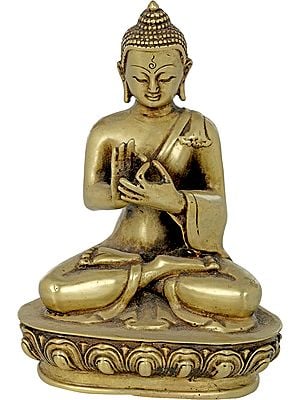 Tibetan Buddhist Lord Buddha in Dharmachakra Mudra - Made in Nepal