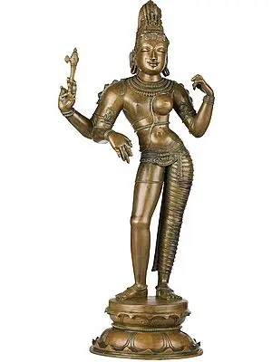 18" Ardhanarishvara Handmade Panchaloha Bronze | Lost-Wax Craft from Swamimalai